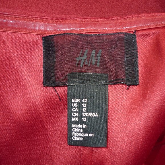 H&M Black Label Red Hot Wide Leg Jumpsuit Convertible Straps Size 12 - Picture 3 of 4